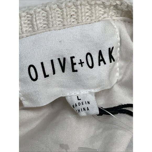 Olive + Oak Dress Womens L Ivory Crochet Knit Contrast Trim Maxi Boho Hippie - Picture 6 of 12
